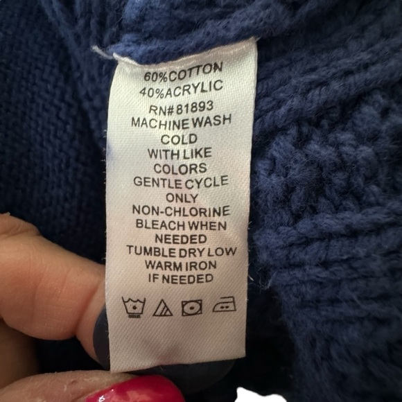 Denim & Co woman long cardigan button down sweater. Size 2X blue - Picture 6 of 7